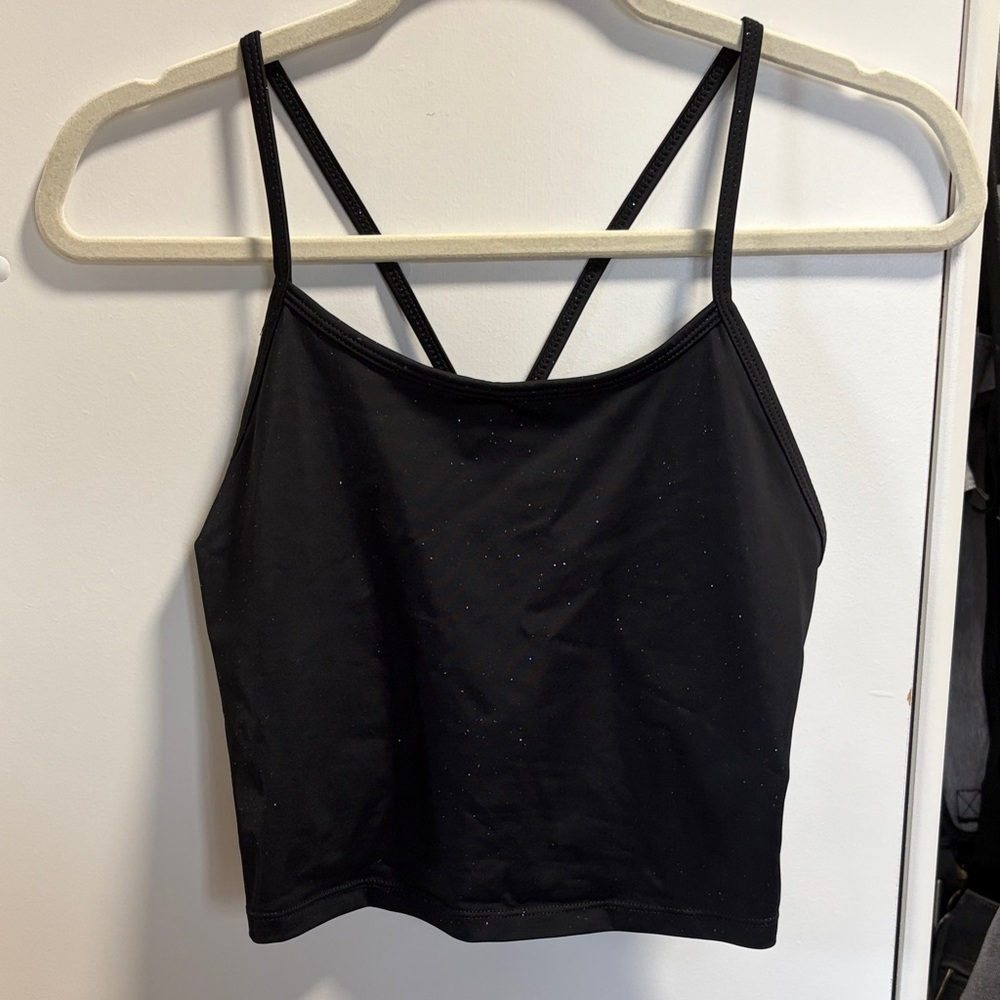 WITH Wear it to Heart Black Glitter Activewear Tank